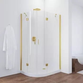 Душевой уголок Vegas Glass AFS-F 80*90 09 01 L профиль золото, стекло прозрачное