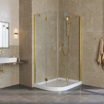 Душевой уголок Vegas Glass AFS-F Lux 100*80 09 01 R профиль золото, стекло прозрачное