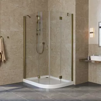 Душевой уголок Vegas Glass AFS-F Lux 110*100 05 01 L профиль бронза, стекло прозрачное