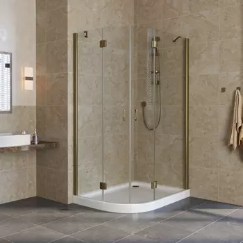 Душевой уголок Vegas Glass AFS-F Lux 110*90 05 01 R профиль бронза, стекло прозрачное