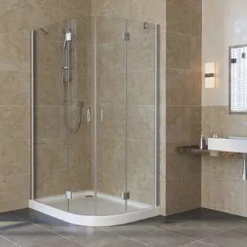 Душевой уголок Vegas Glass AFS-F Lux 110*90 07 01 L профиль матовый хром, стекло прозрачное