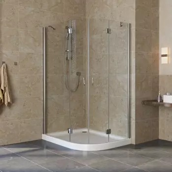 Душевой уголок Vegas Glass AFS-F Lux 120*110 08 01 L профиль глянцевый хром, стекло прозрачное