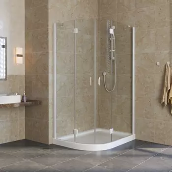 Душевой уголок Vegas Glass AFS-F Lux 120*80 01 01 R профиль белый, стекло прозрачное