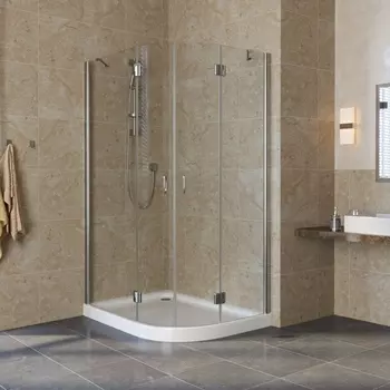 Душевой уголок Vegas Glass AFS-F Lux 120*80 08 01 L профиль глянцевый хром, стекло прозрачное