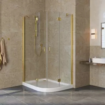 Душевой уголок Vegas Glass AFS-F Lux 120*80 09 01 L профиль золото, стекло прозрачное