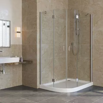 Душевой уголок Vegas Glass AFS-F Lux 120*90 07 01 R профиль матовый хром, стекло прозрачное