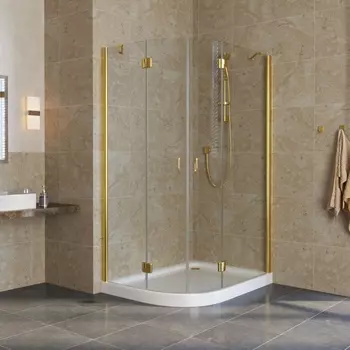 Душевой уголок Vegas Glass AFS-F Lux 120*90 09 01 R профиль золото, стекло прозрачное