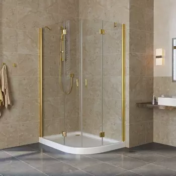 Душевой уголок Vegas Glass AFS-F Lux 120*90 09 01 L профиль золото, стекло прозрачное