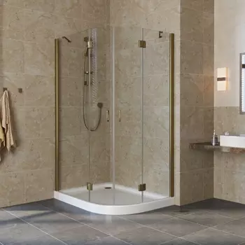 Душевой уголок Vegas Glass AFS-F Lux 120*100 05 01 L профиль бронза, стекло прозрачное