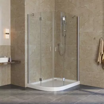 Душевой уголок Vegas Glass AFS-F Lux 120*100 07 01 R профиль матовый хром, стекло прозрачное