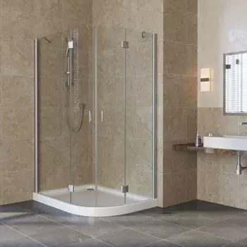 Душевой уголок Vegas Glass AFS-F Lux 120*100 07 01 L профиль матовый хром, стекло прозрачное