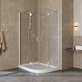 Душевой уголок Vegas Glass AFS-F Lux 120*90 01 01 L профиль белый, стекло прозрачное