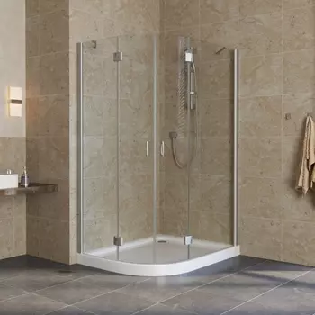 Душевой уголок Vegas Glass AFS-F Lux 120*110 07 01 R профиль матовый хром, стекло прозрачное