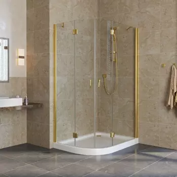 Душевой уголок Vegas Glass AFS-F Lux 110*90 09 01 R профиль золото, стекло прозрачное