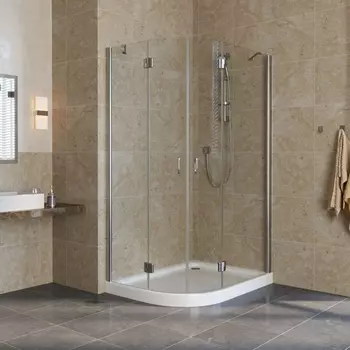 Душевой уголок Vegas Glass AFS-F Lux 110*90 08 01 R профиль глянцевый хром, стекло прозрачное