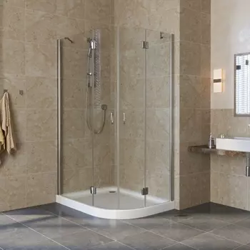 Душевой уголок Vegas Glass AFS-F Lux 100*90 08 01 L профиль глянцевый хром, стекло прозрачное