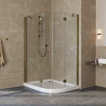 Душевой уголок Vegas Glass AFS-F Lux 120*110 05 01 L профиль бронза, стекло прозрачное