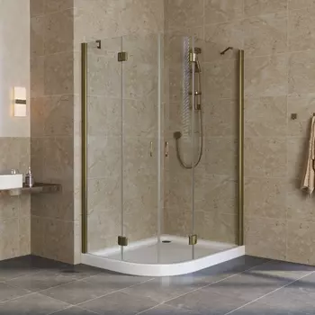 Душевой уголок Vegas Glass AFS-F Lux 120*110 05 01 R профиль бронза, стекло прозрачное