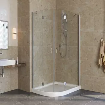 Душевой уголок Vegas Glass AFS-F Lux 80*90 07 01 R профиль матовый хром, стекло прозрачное