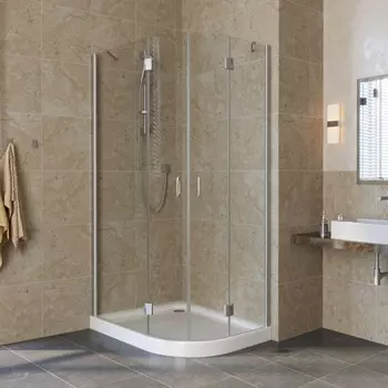 Душевой уголок Vegas Glass AFS-F Lux 80*90 07 01 L профиль матовый хром, стекло прозрачное