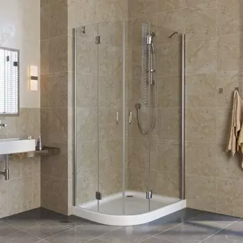 Душевой уголок Vegas Glass AFS-F Lux 80*90 08 01 R профиль глянцевый хром, стекло прозрачное