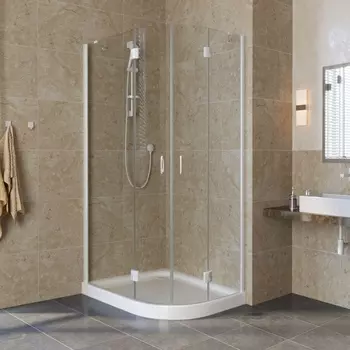 Душевой уголок Vegas Glass AFS-F Lux 80*90 01 01 L профиль белый, стекло прозрачное