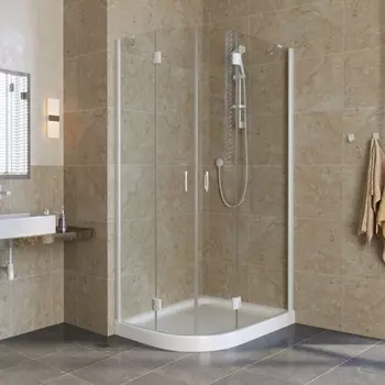 Душевой уголок Vegas Glass AFS-F Lux 80*90 01 01 R профиль белый, стекло прозрачное