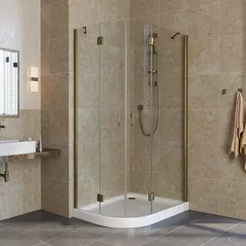 Душевой уголок Vegas Glass AFS-F Lux 80*90 05 01 R профиль бронза, стекло прозрачное