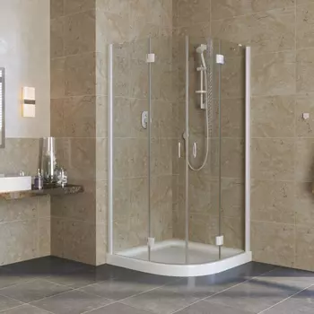 Душевой уголок Vegas Glass AFS Lux 0100 01 01 профиль белый, стекло прозрачное