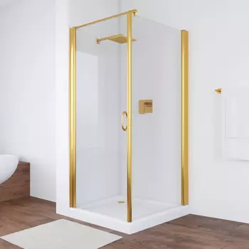 Душевой уголок Vegas Glass EP-Fis 80*100 09 01 L профиль золото, стекло прозрачное