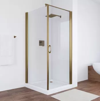 Душевой уголок Vegas Glass EP-Fis 80*90 05 01 R профиль бронза, стекло прозрачное