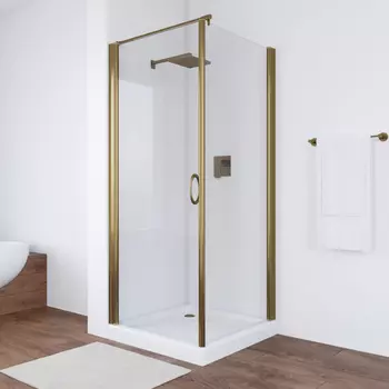 Душевой уголок Vegas Glass EP-Fis 80 05 01 L профиль бронза, стекло прозрачное