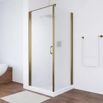 Душевой уголок Vegas Glass EP-Fis 80 05 10 L профиль бронза, стекло сатин