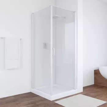 Душевой уголок Vegas Glass EP-Fis 80 01 01 R профиль белый, стекло прозрачное