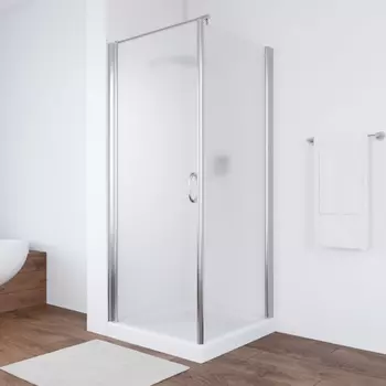 Душевой уголок Vegas Glass EP-Fis 80 08 10 L профиль глянцевый хром, стекло сатин