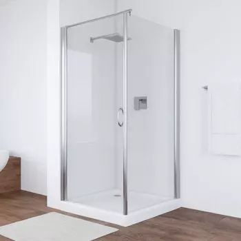 Душевой уголок Vegas Glass EP-Fis 90 08 01 L профиль глянцевый хром, стекло прозрачное