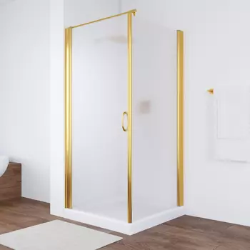 Душевой уголок Vegas Glass EP-Fis 90 09 10 L профиль золото, стекло сатин