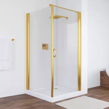 Душевой уголок Vegas Glass EP-Fis 90*100 09 01 R профиль золото, стекло прозрачное