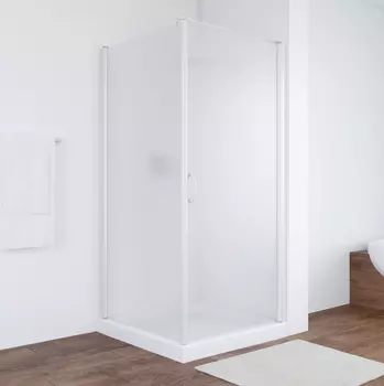 Душевой уголок Vegas Glass EP-Fis 90 01 10 R профиль белый, стекло сатин