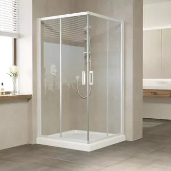 Душевой уголок Vegas Glass ZA 0110 01 01 профиль белый, стекло прозрачное