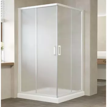 Душевой уголок Vegas Glass ZA 0120 01 10 профиль белый, стекло сатин