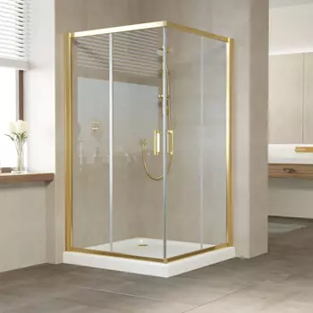 Душевой уголок Vegas Glass ZA 0120 09 01 профиль золото, стекло прозрачное