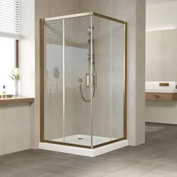 Душевой уголок Vegas Glass ZA 100 05 01 профиль бронза, стекло прозрачное