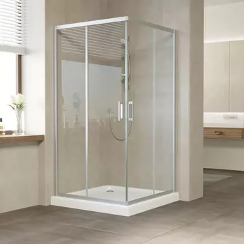 Душевой уголок Vegas Glass ZA 110 07 01 профиль матовый хром, стекло прозрачное