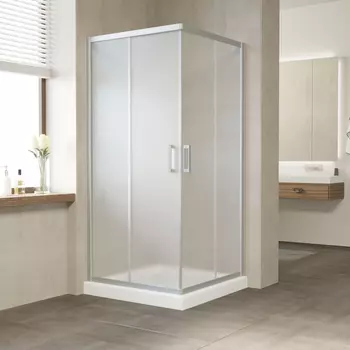 Душевой уголок Vegas Glass ZA 90 07 10 профиль матовый хром, стекло сатин