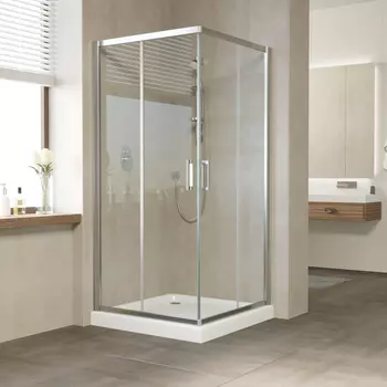 Душевой уголок Vegas Glass ZA 90 08 01 профиль глянцевый хром, стекло прозрачное