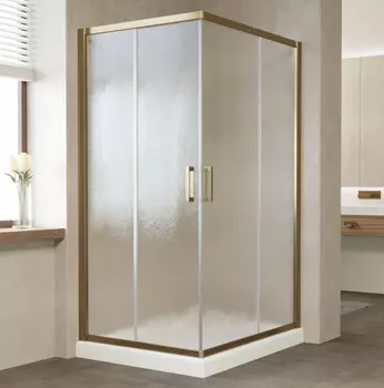 Душевой уголок Vegas Glass ZA-F 100*90 05 02 профиль бронза, стекло шиншилла