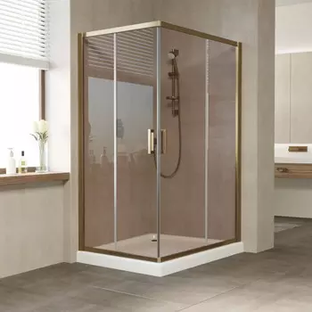 Душевой уголок Vegas Glass ZA-F 110*80 05 05 профиль бронза, стекло бронза