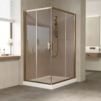 Душевой уголок Vegas Glass ZA-F 110*100 05 05 профиль бронза, стекло бронза