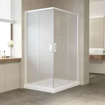 Душевой уголок Vegas Glass ZA-F 110*100 01 10 профиль белый, стекло сатин